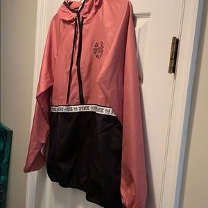 VS Pink windbreaker jacket with pouch.